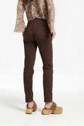 Pantalón Ajustado Con Cortes Vegan Algodon Satinado Stretcht